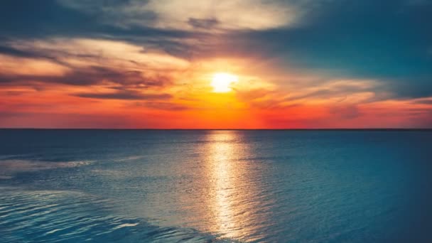Panorama van de zee zonsondergang, zonsopgang van de Oceaan, zeegezicht — Stockvideo