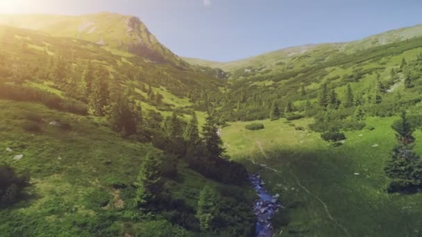 空中飛行ドローンの美しい山の風景 — ストック動画
