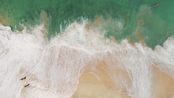 Légi Drone lövés: Hatalmas Ocean Beach hullámok — Stock videók