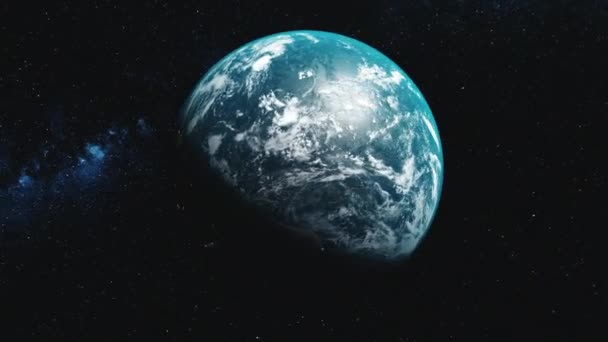 Крутить орбиту вращения вокруг Земли на фоне звезды быстрого движения — стоковое видео