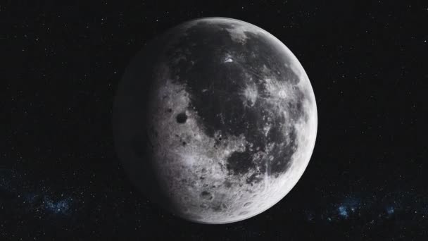 Girar órbita lunar movimiento Vía Láctea fondo de la galaxia — Vídeo de stock