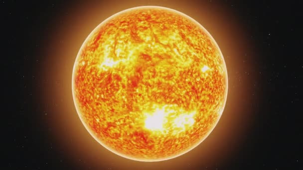 Motion graph yellow Sun covered with lava and orange halo — Stock Video