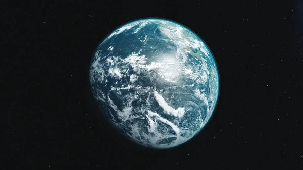 Motion Graph blå och vit planeten jorden banor runt solen — Stockfoto