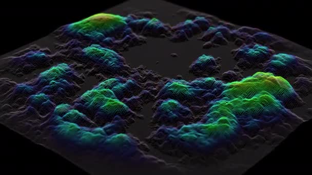 Movimiento gráfico ondas de color crecen en forma de color cambiante — Vídeo de stock