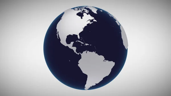 3D 애니메이션 행성 지구 지구 지구 모델이 나타나고 회전 — 스톡 사진