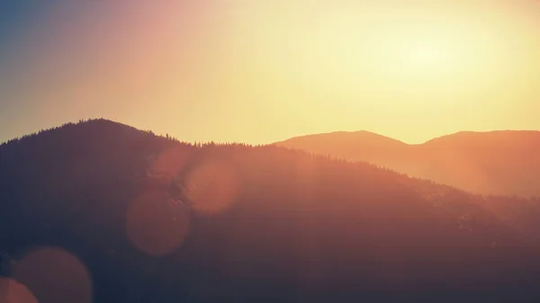 High mountain slope sunset hill chain aerial view — Stock Photo, Image