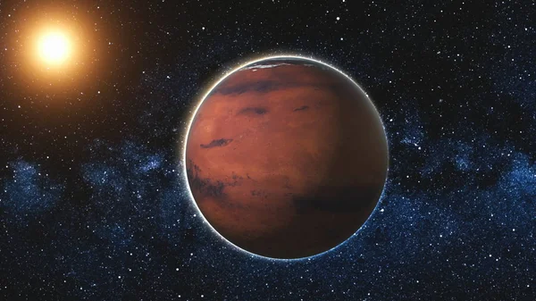 Mars Red Planet de cerca rotar y girar —  Fotos de Stock