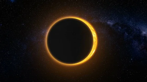 Eclipse solar completo Resumen de los antecedentes científicos — Foto de Stock