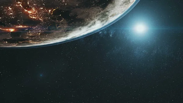 Computer graph planet Earth with white halo — Stock Image Computer graph planet Earth with white halo — Stock Photo, Image