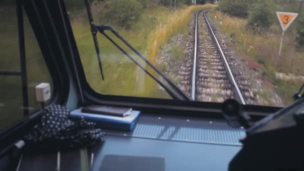 Vista de movimento funicular vagão ferroviário ao ar livre — Vídeo de Stock