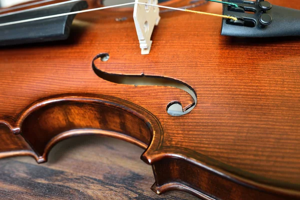 Tour Taille Violon Sur Fond Bois Rustique Profondeur Champ Faible — Photo