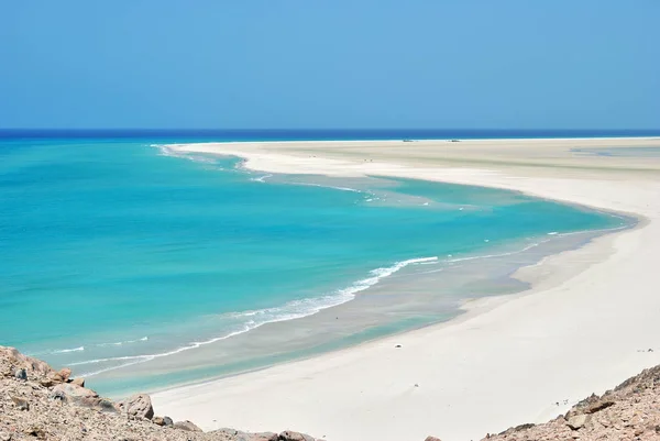 Het Strand Van Qalansiya Het Eiland Socotra Detwah Lagoon Jemen — Stockfoto