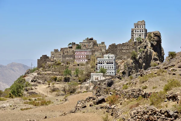 Hajjarah Traditional Mountain Village Eastern Haraz Yemen — Stock Photo, Image
