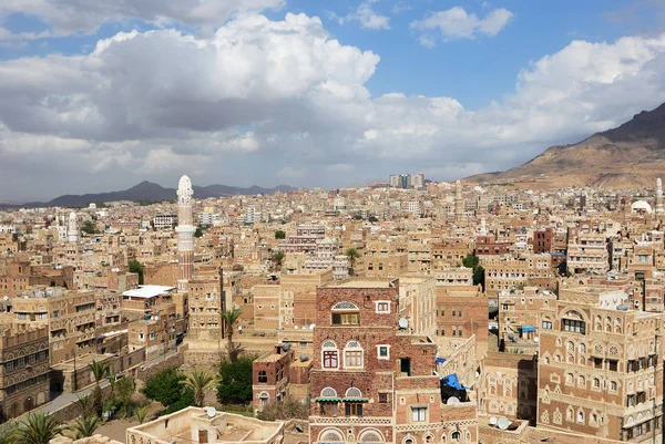 Vista Para Velha Sanaa Cidade Velha Sanaa Declarada Património Mundial — Fotografia de Stock