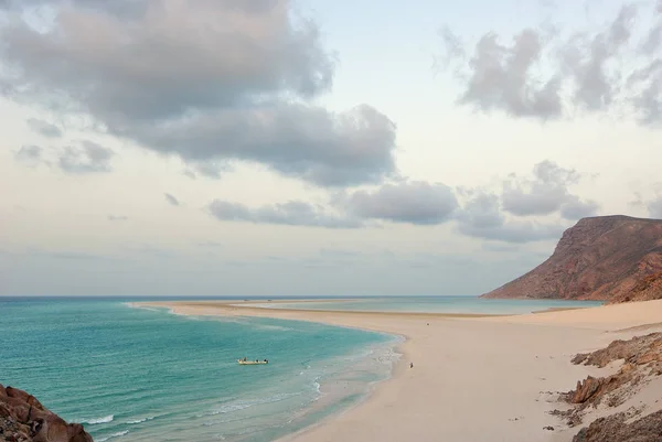 Stranden Qalansiya Socotra Solnedgången Detwah Lagoon Jemen — Stockfoto