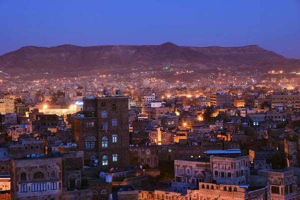 Capital Yemen Vista Ciudad Vieja Desde Techo Amanecer — Foto de Stock