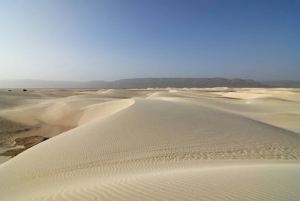 Große Weiße Sanddünen Strand Von Aomak Bei Sonnenuntergang Insel Sokotra — Stockfoto