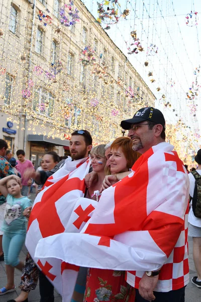 Moskou Rusland Juni 2018 Voetbalfan Uit Georgië Straat Nikolskaya Moskou — Stockfoto