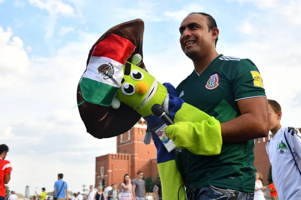 Moscou Rússia Junho 2018 Futebol México Praça Vermelha Moscou Kremlin — Fotografia de Stock