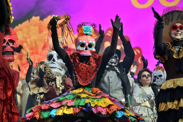 Moskva Ryssland Juni 2018 Deltagare Traditionella Kläder Dia Los Muertos — Stockfoto