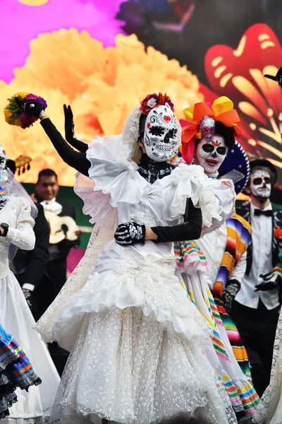 Moscova Rusia Iunie 2018 Participanți Îmbrăcămintea Tradițională Timpul Carnavalului Mexican — Fotografie, imagine de stoc
