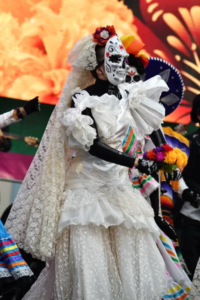 Moscova Rusia Iunie 2018 Participanți Îmbrăcămintea Tradițională Timpul Carnavalului Mexican — Fotografie, imagine de stoc