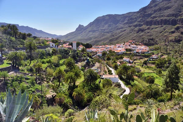 Horská Vesnice Fataga Jednou Nejoblíbenějších Turistických Míst Návštěvě Gran Canaria — Stock fotografie