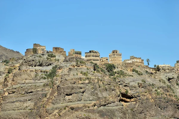 Ist Eines Der Schönsten Beispiele Eines Mittelalterlichen Bergdorfes Jemen Gebirge — Stockfoto