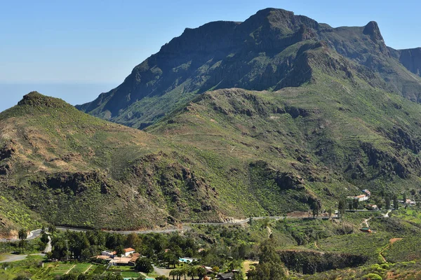 Mooie Berg Landschap Atlantische Oceaan Achtergrond Gran Canaria Spanje — Stockfoto