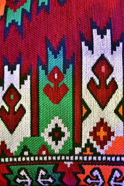 Arap sadu Ortadoğu geleneksel halı doku dokuma. Ayrıntı vintage halı, Katar