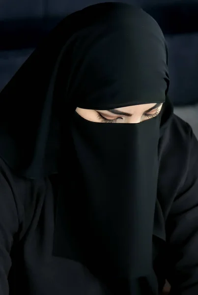 Москва Російська Федерація Липня 2018 Портрет Арабська Молода Жінка Катаром — стокове фото