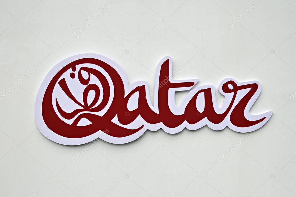 Moscow, Russia - July 14, 2018: Logo of the FIFA world Cup 2022 in Qatar with the inscription see you in 2022 and road to 2022