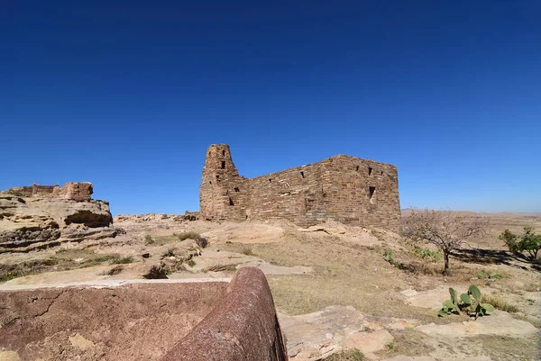 Paisaje Las Montañas Yemen Haraz Oriental Ruinas Una Antigua Fortaleza — Foto de Stock