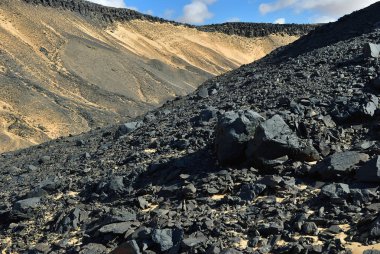 Güzel manzara siyah çöl Sahara, Mısır