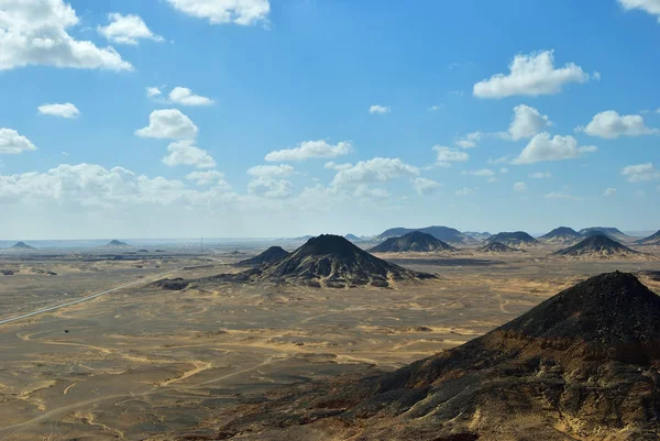 Panoramatický Pohled Černé Pouště Egyptě Sahara Afrika — Stock fotografie