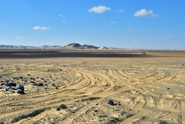 Panoramatický Pohled Černé Pouště Egyptě Sahara Afrika — Stock fotografie