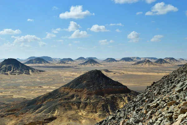 Panoramautsikt Den Svarte Ørkenen Egypt Sahara Afrika – stockfoto