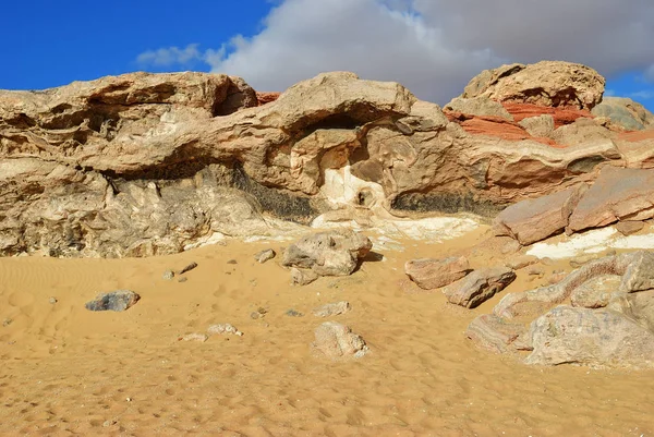 Deserto Del Sahara Deserto Bianco Occidentale Gabel Cristal Montagna Cristal — Foto Stock