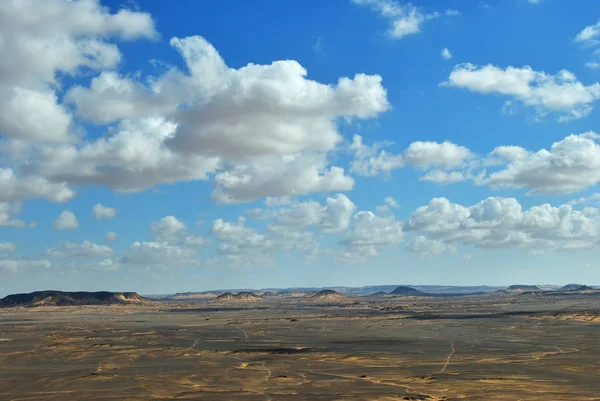 Panoramatický Pohled Černé Pouště Egyptě Sahara Afrika — Stock fotografie