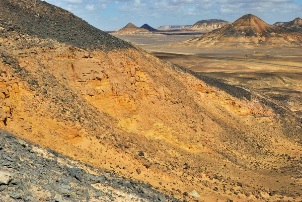 Vacker Utsikt Över Svarten Öken Egypten Sahara Afrika — Stockfoto