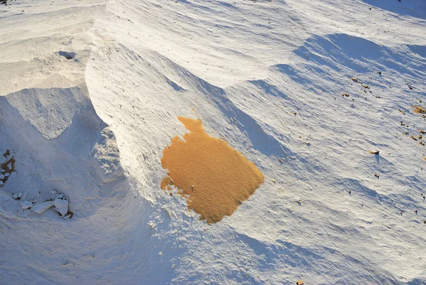 Naturlig Bakgrund Ljusorange Sand Vita Märg Solnedgången Västra Vita Öknen — Stockfoto