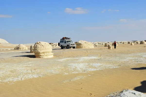 Sahara Egypte December 2008 Road Auto Getoond Woestijn Tent Vallei — Stockfoto