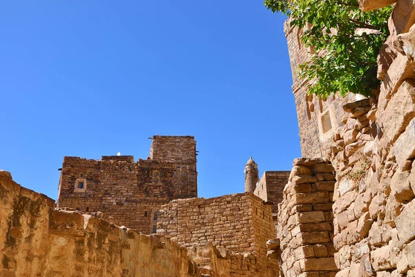Medieval houses in Habbabah, traditional mountain village in Yemen
