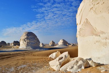 Güzel soyut doğası kaya oluşumları Western beyaz çöl, Sahara. Mısır