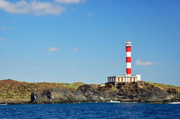 Vuurtoren Faro Punta Teno Oever Van Atlantische Oceaan Het Eiland — Stockfoto