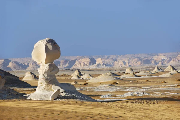 Vackert Landskap Med Abstrakt Natur Klippformationer Western White Öken Sahara — Stockfoto
