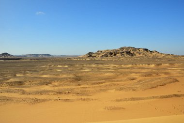Batı Çölü manzara, büyük kumul günbatımı zaman, Sahara, Mısır