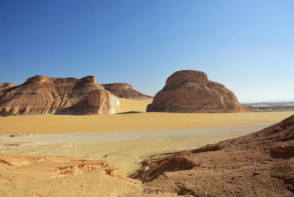 Башта Гори Aqabat Пустелі Час Сходу Сонця Африка Сахара Єгипет — стокове фото