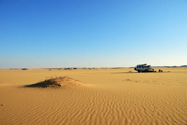 Sahara Ägypten Dez 2008 Sahara Wüste Safari Geländewagen Parken Für — Stockfoto