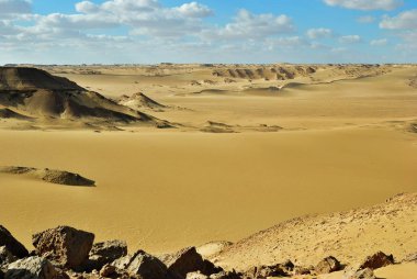 Batı Çölü manzara, büyük kumul günbatımı zaman, Sahara, Mısır